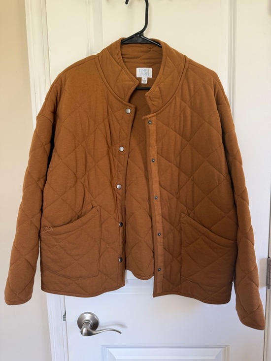 Time and Tru Jackets & Blazers - Time and Tru Quilted Snap-Front Jacket - Camel